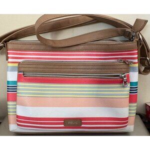 Relic Womens Multicolor Striped Crossbody Bag With Adjustable Strap